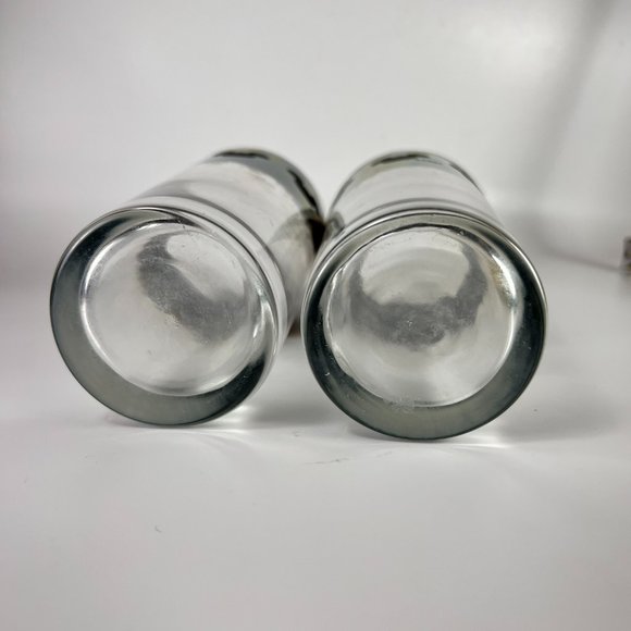 Walt Disney World Mickey Mouse Logo Silver Fade Chrome Drinking Glass Lot of 2 - Picture 11 of 16